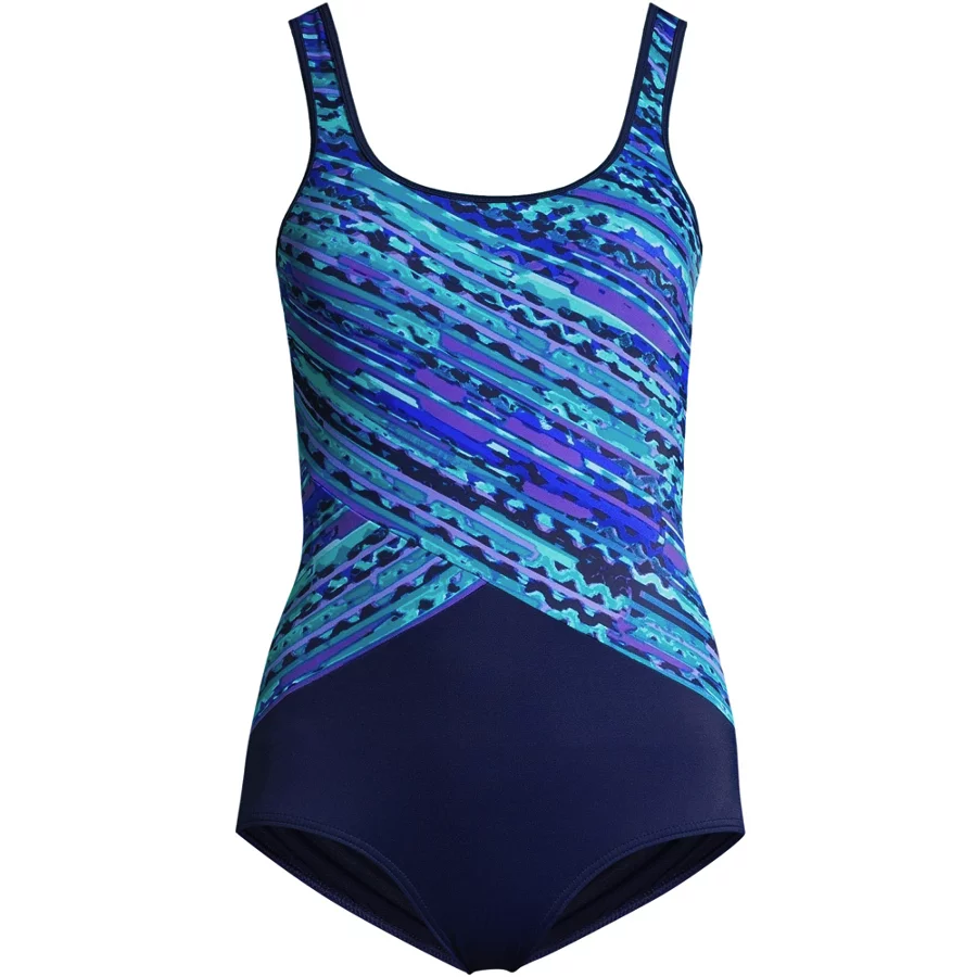 Women's Chlorine Resistant Soft Cup Tugless Sporty One Piece Swimsuit view 3