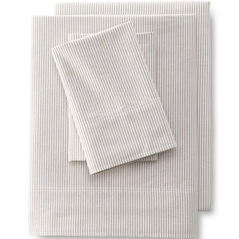 Cotton Oxford Stripe Bed Sheet Set, Front