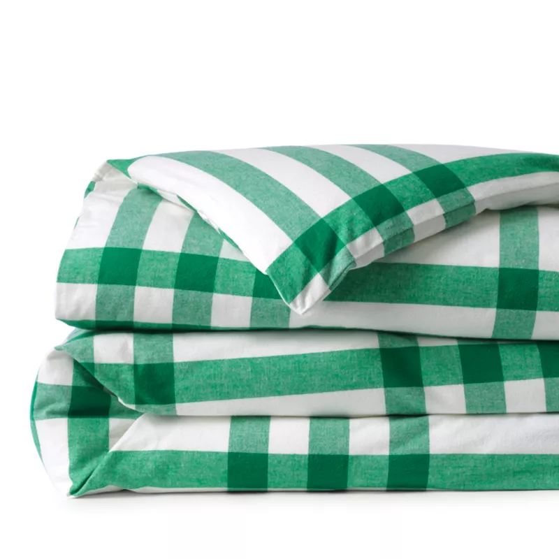 Luxe Supima Cotton Flannel Printed Duvet Bed Cover - 6oz, alternative image