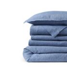 Garment Washed Flax Linen Chambray Breathable Duvet Bed Cover