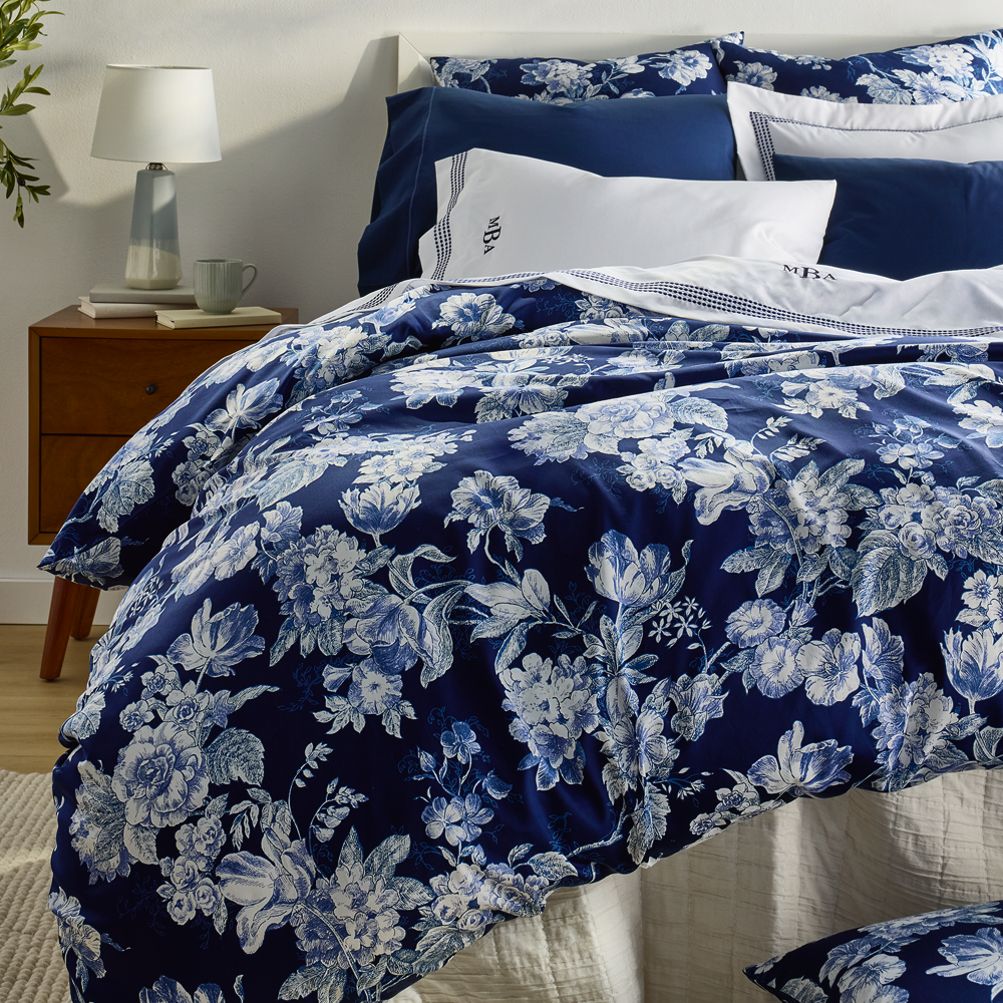 Ralph Lauren KING Size Sheet Set Sheets Blue store Floral 100% Cotton