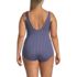 Women's Plus Size Long Torso Scoop Neck Tugless One Piece Swimsuit, Back