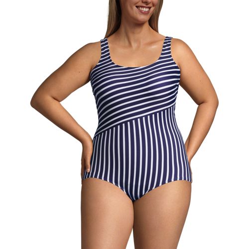 Long Torso Plus-Size Bust-Minimizing Swimwear