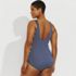 Women's Plus Size Long Torso Scoop Neck Tugless One Piece Swimsuit, Back