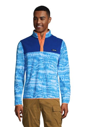 Lands End Men's Print Heritage Fleece Snap Neck Pullover Jacket only 8