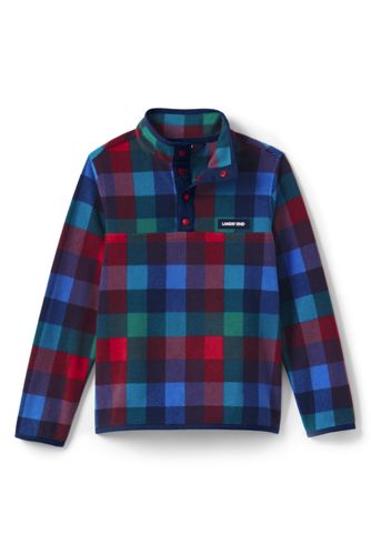 checkered fleece pullover