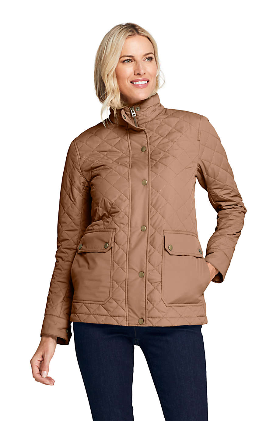Lands' End Women's Packable Insulated Quilted Barn Long Jacket