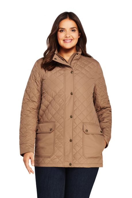 Women S Plus Size Insulated Quilted Barn Long Jacket Plus Size