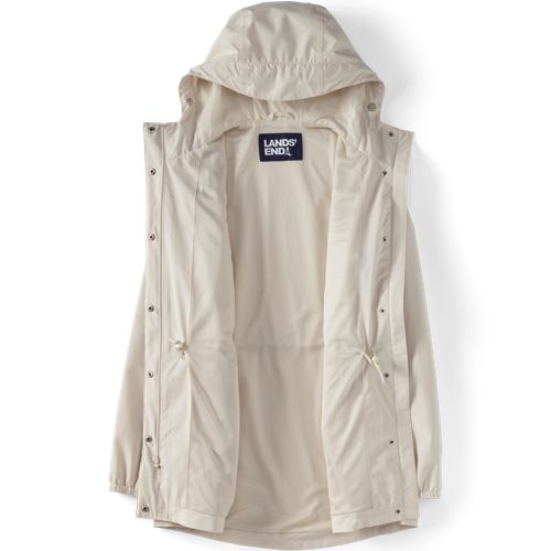  Lands' End Wasserdichte Regenjacke Squall Mit Packfach, Damen, Größe:36-38 Petite, Weiß, Polyester, By Lands' End 