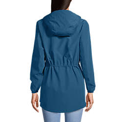 Women's Waterproof Hooded Packable Raincoat, Back