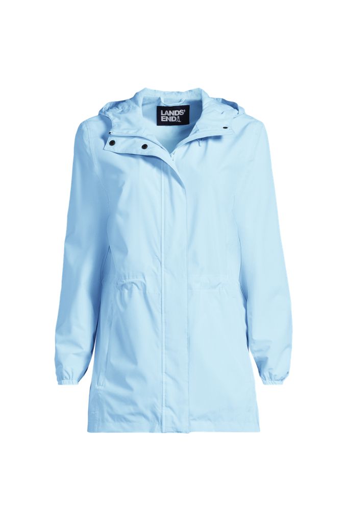 Squall Packable Waterproof Raincoat - Lands' End - Blue - M