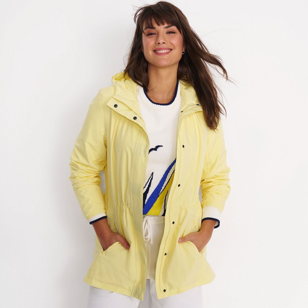 Womens Adjustable Rain Jackets, Yellow Raincoat