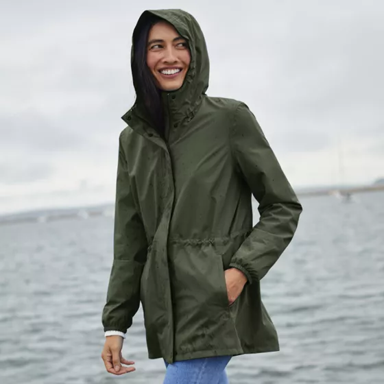Petite Waterproof Hooded Packable Raincoat - primary