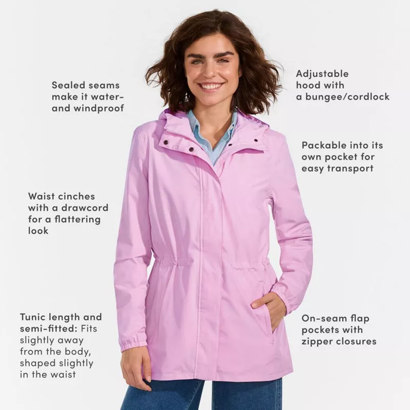 Plus Size Squall Packable Waterproof Raincoat, alternative image