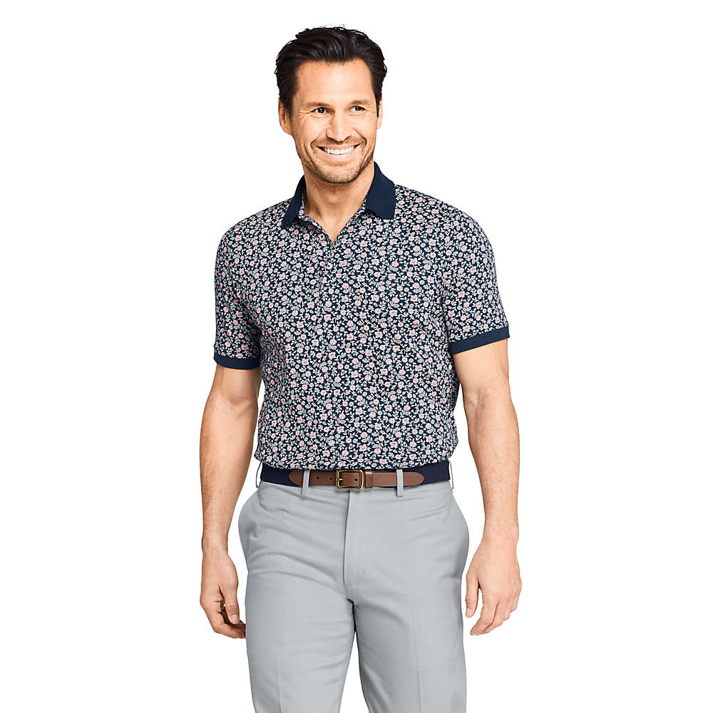Men's Short Sleeve Pattern Supima Polo Shirt, Front