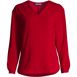 Women's Petite Long Sleeve V-neck Button Shoulder Crepe Blouse, Front