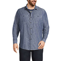 Men's Big and Tall Traditional Fit Chambray Work Shirt, Front