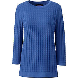 Women's Plus Size Cotton Modal Textured Sweater, Front