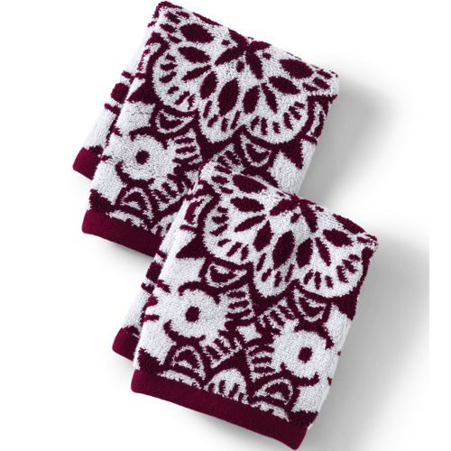 Premium Supima Cotton Jacquard 2-Piece Washcloth Set 