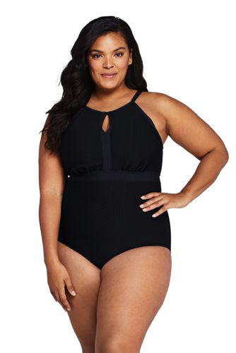 high neck one piece swimsuit plus size