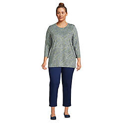 Women's Plus Size 3/4 Sleeve Cotton Supima Crewneck Tunic, alternative image