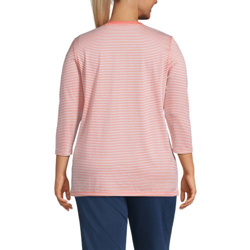 Sunset Coral Pink Micro Stripe