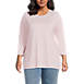 Women's Plus Size 3/4 Sleeve Cotton Supima Crewneck Tunic, Front