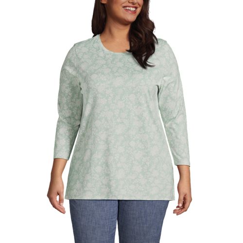 Swim 365 Women's Plus Size Split-neck Long Sleeve Swim Tee With