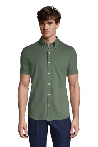 メンズセール 半袖ドレスシャツ ランズエンド