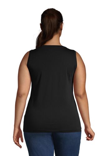 Womens Plus Size 100% Cotton Quality Plain Ribbed Stretchy Vest Top 16-32 