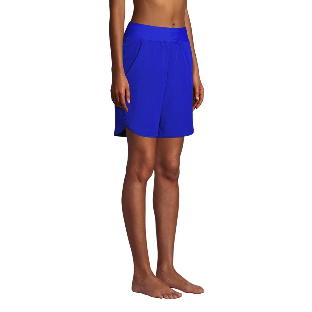 Women's Lands' End 9 Quick Dry Elastic Waist Board Short Swim Cover-up  With Panty, Size: 16, Blue - Yahoo Shopping