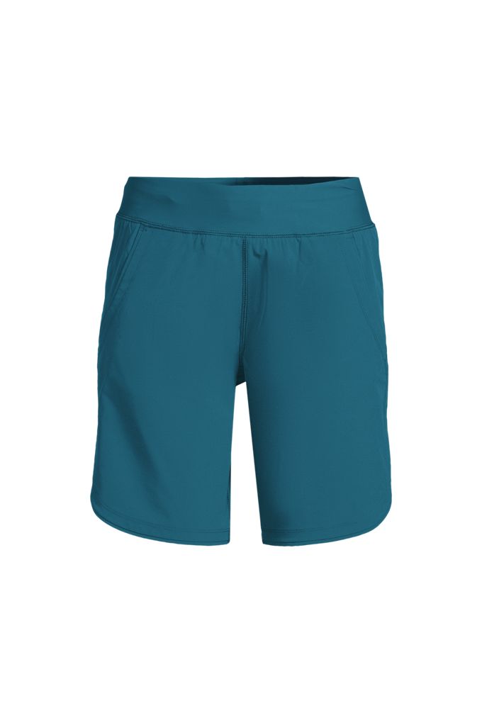 Lands' End Women's Plus Size Sunshade Upf 50 9" Board Shorts With Panty In Blue