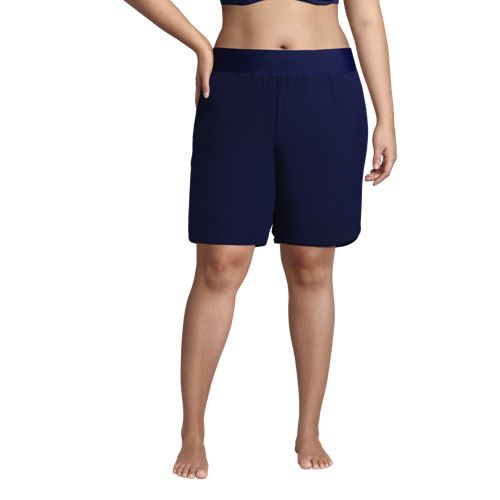 Women's Lands' End 9 Quick Dry Elastic Waist Board Shorts Swim