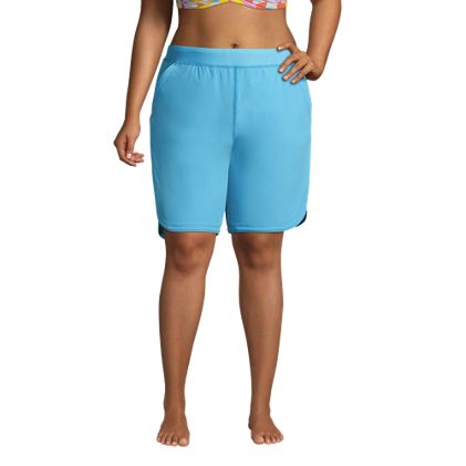 Women's Plus Size 9" Board Shorts with Panty - image 1
