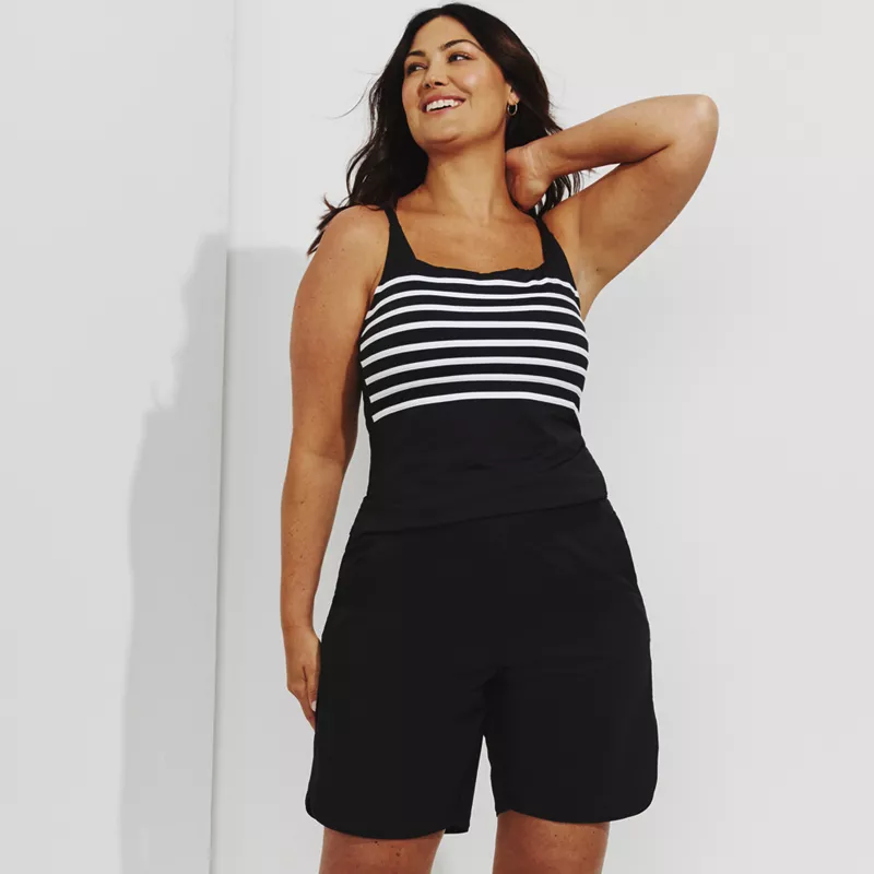 Women's Plus Size Sunshade UPF 50 9" Board Shorts with Panty, alternative image