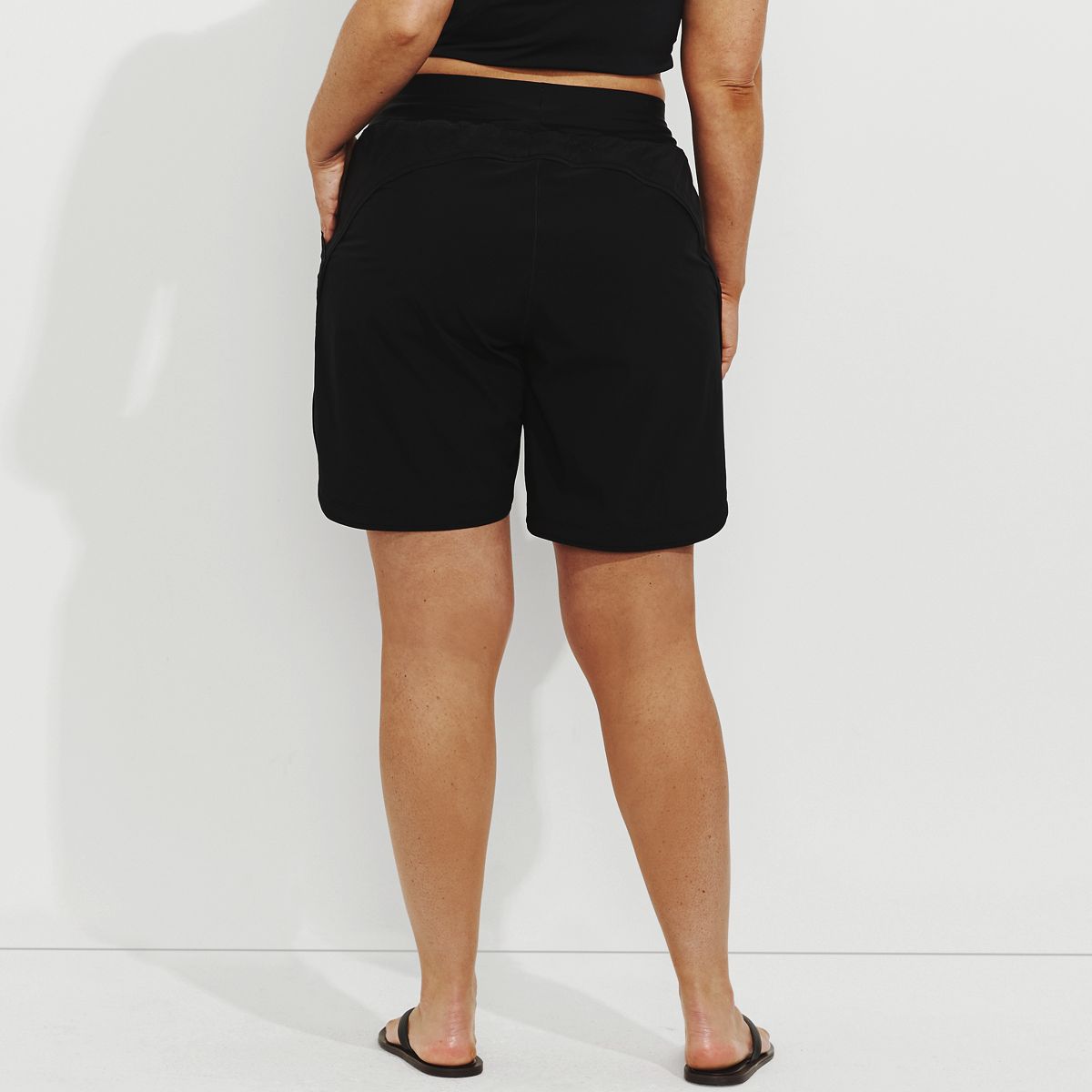 Women's Plus Size 9" Quick Dry Modest Swim Shorts with Panty