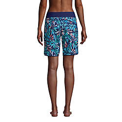 Women's 9" Quick Dry Elastic Waist Modest Board Shorts Swim Cover-up Shorts with Panty Print, Back