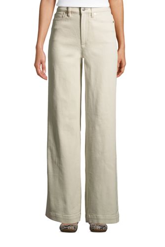 high rise wide leg white pants