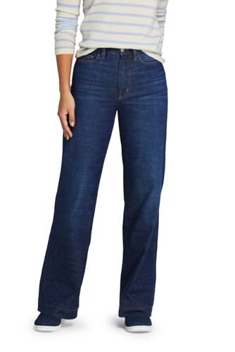 wide leg indigo jeans