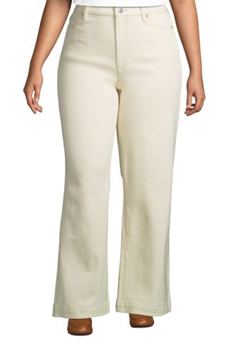women's plus size wide leg trouser jeans