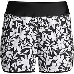 Women's Plus Size 3" Quick Dry Elastic Waist Board Shorts Swim Cover-up Shorts with Panty Print, Front