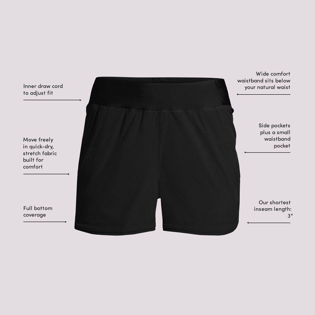 Women's 3" Quick Dry Swim Shorts with Panty