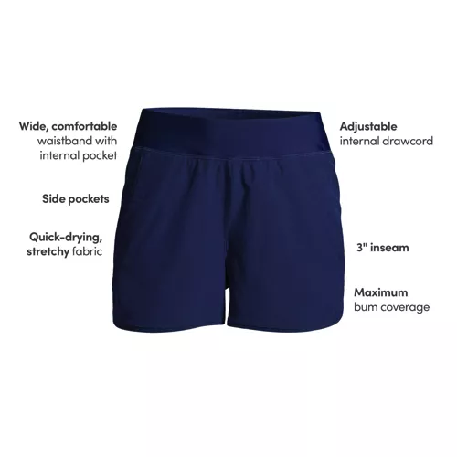 Women's SunShade UPF 50 3" Board Shorts with Panty, alternative image