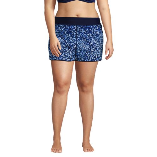 Hywell Women Plus Size Swim Capris Long Swim Shorts High Waisted