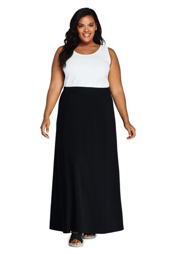 Women's Plus Size Knit Maxi Skirt Land's End