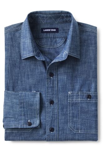 lands end mens denim shirt