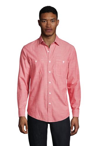 Mens pink chambray clearance shirt