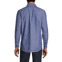 Men's Traditional Fit Chambray Work Shirt, Back