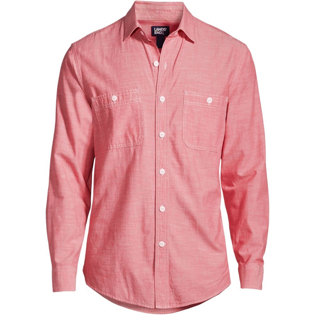 Men's Traditional Fit Chambray Work Shirt | Lands' End