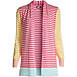Women's Plus Size Cotton Open Long Cardigan Sweater - Stripe, Front